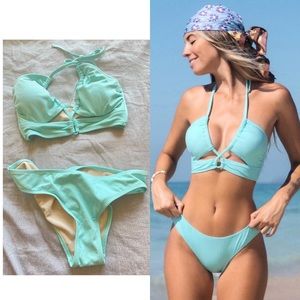 SOLD-Cupshe Bikini set, baby blue swimsuit